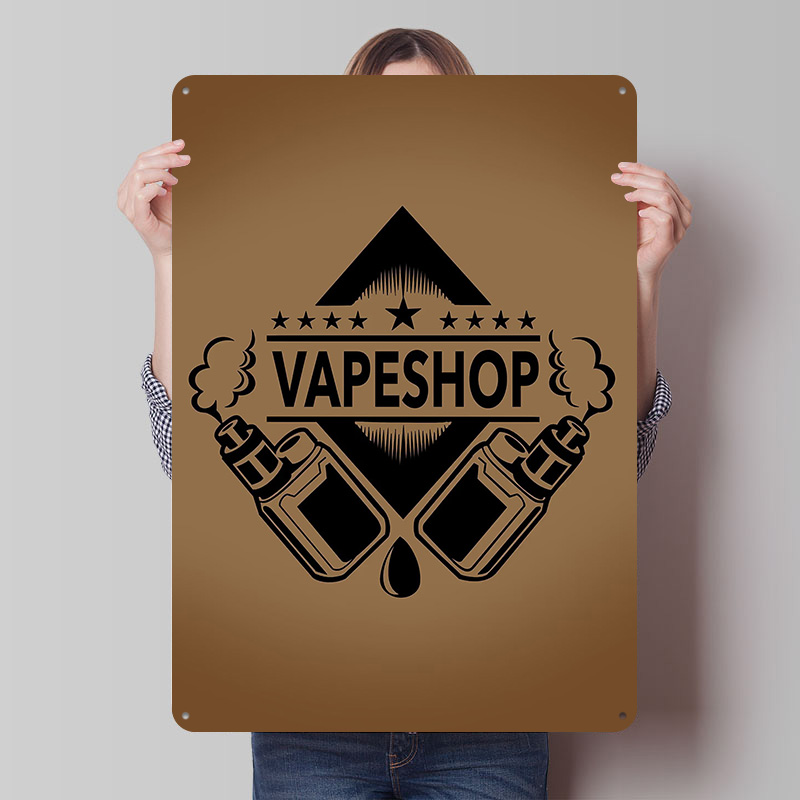 Vaping Shop - Vape Shop Logo Weißblech Poster Anpassbare