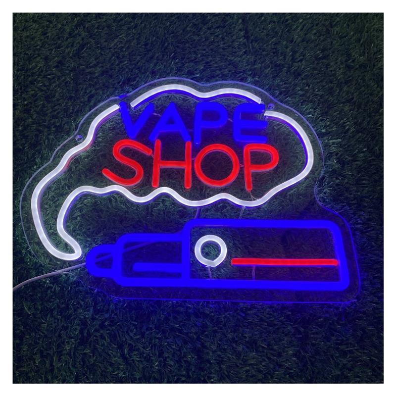 Vaping Shop - Neon-Schild für Vape-Shop, USB-dimmbares LED-Licht, für