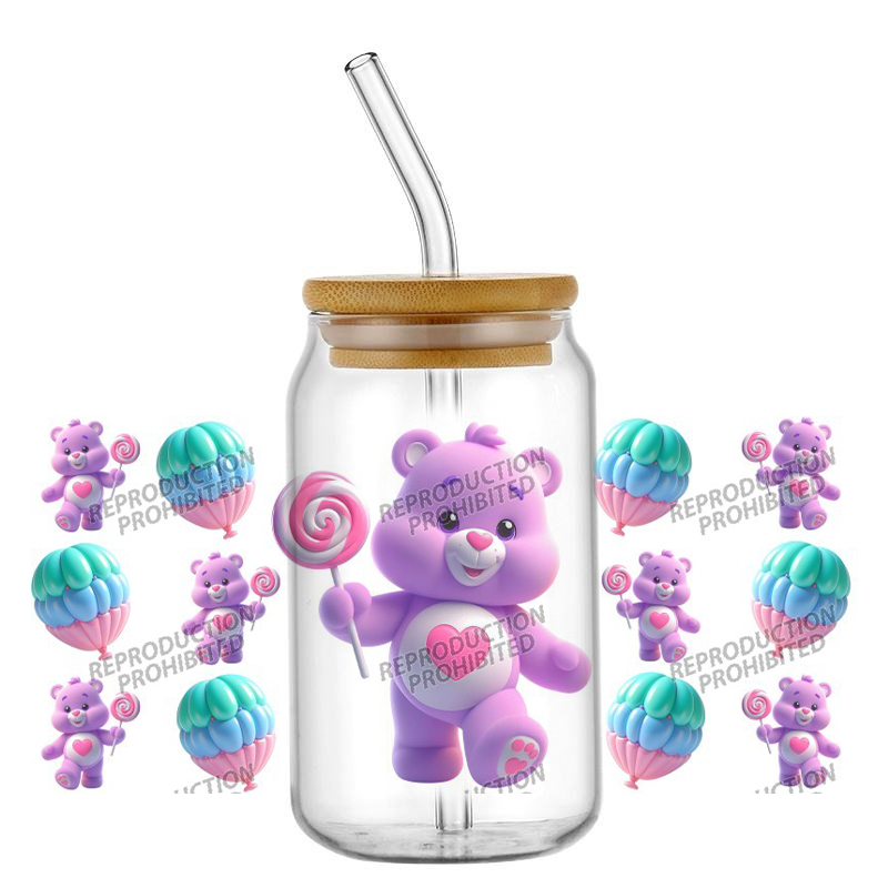 Rdta Tank Glass - Bestseller Berühmter Niedlicher Cartoon Regenbogen-Bär 16oz