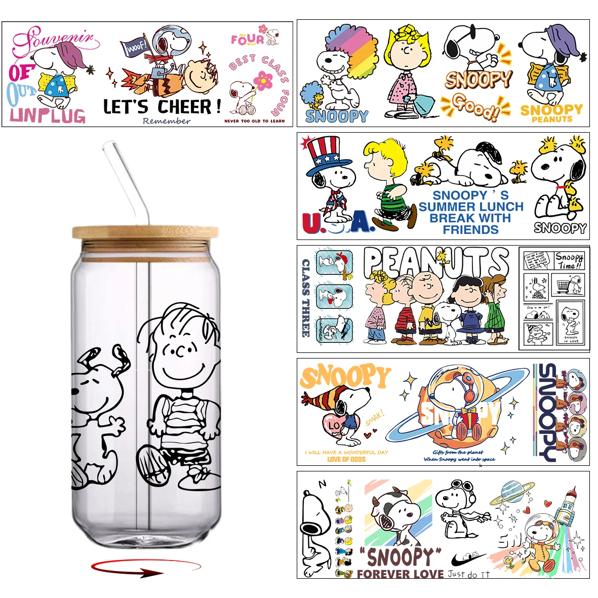 30*10cm Snoopy Serie UV DTF Be – Rdta Tank Glass Bewertung und Preis